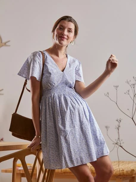 Robe Courte En Crêpe Imprimé Grossesse Et Allaitement 9 Robe Courte En Crêpe Imprimé Grossesse Et Allaitement – Image 7