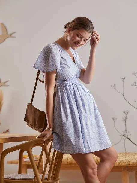 Robe Courte En Crêpe Imprimé Grossesse Et Allaitement 11 Robe Courte En Crêpe Imprimé Grossesse Et Allaitement – Image 9