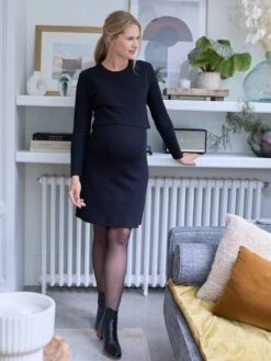 Robe Courte En Maille Côtelée Grossesse Et Allaitement