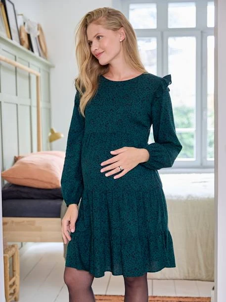 Robe Courte Imprimée Volantée Grossesse Et Allaitement 5 Robe Courte Imprimée Volantée Grossesse Et Allaitement – Image 3