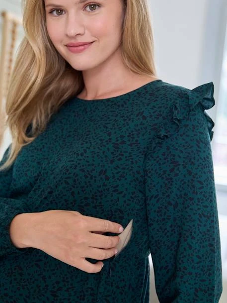 Robe Courte Imprimée Volantée Grossesse Et Allaitement 3 Robe Courte Imprimée Volantée Grossesse Et Allaitement