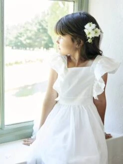 Robe De Cérémonie à Volants Fille En Gaze De Coton Et Tulle -Cyrillus || PETIT BATEAU || MINNIE Soldes Boutique robe de ceremonie a volants fille en gaze de coton et tulle 1