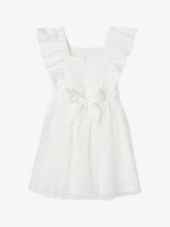 Robe De Cérémonie à Volants Fille En Gaze De Coton Et Tulle -Cyrillus || PETIT BATEAU || MINNIE Soldes Boutique robe de ceremonie a volants fille en gaze de coton et tulle 2