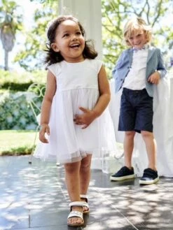 Robe De Cérémonie Bébé Avec Tulle -Cyrillus || PETIT BATEAU || MINNIE Soldes Boutique robe de ceremonie bebe avec tulle 2