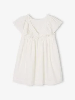 Robe De Cérémonie Détails Broderie Anglaise Fille -Cyrillus || PETIT BATEAU || MINNIE Soldes Boutique robe de ceremonie details broderie anglaise fille 1
