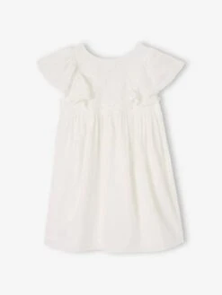 Robe De Cérémonie Détails Broderie Anglaise Fille -Cyrillus || PETIT BATEAU || MINNIE Soldes Boutique robe de ceremonie details broderie anglaise fille 2