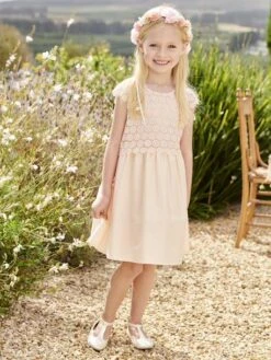 Robe De Cérémonie Effet 2 En 1 Superposition En Macramé Fille -Cyrillus || PETIT BATEAU || MINNIE Soldes Boutique robe de ceremonie effet 2 en 1 superposition en macrame fille 7