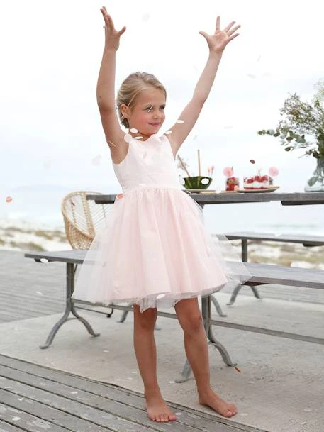 Robe De Cérémonie Fille En Satin Et Tulle 4 Robe De Cérémonie Fille En Satin Et Tulle – Image 2