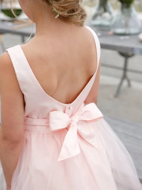 Robe De Cérémonie Fille En Satin Et Tulle 6 Robe De Cérémonie Fille En Satin Et Tulle – Image 4