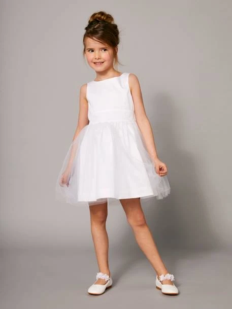 Robe De Cérémonie Fille En Satin Et Tulle 11 Robe De Cérémonie Fille En Satin Et Tulle – Image 9