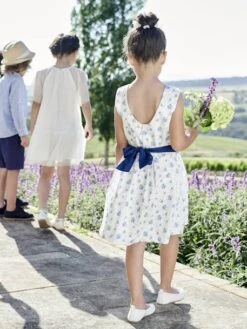 Robe De Cérémonie Motifs Fleurs Fille -Cyrillus || PETIT BATEAU || MINNIE Soldes Boutique robe de ceremonie motifs fleurs fille 1