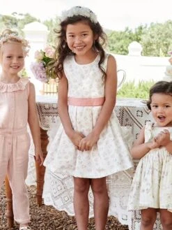 Robe De Cérémonie Motifs Fleurs Fille -Cyrillus || PETIT BATEAU || MINNIE Soldes Boutique robe de ceremonie motifs fleurs fille 7