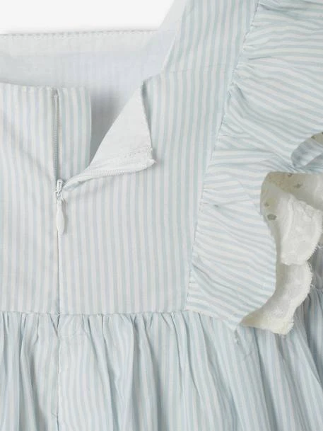 Robe De Cérémonie Rayée Fille Manches Volantées 6 Robe De Cérémonie Rayée Fille Manches Volantées – Image 4