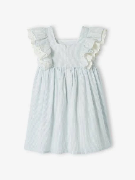Robe De Cérémonie Rayée Fille Manches Volantées 3 Robe De Cérémonie Rayée Fille Manches Volantées