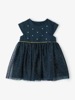 Robe De Fête Bébé En Satin Et Tulle Irisé -Cyrillus || PETIT BATEAU || MINNIE Soldes Boutique robe de fete bebe en satin et tulle irise 2
