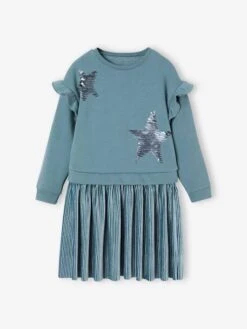 Robe De Fête Bi-matière Fille étoiles En Sequins Fille -Cyrillus || PETIT BATEAU || MINNIE Soldes Boutique robe de fete bi matiere fille etoiles en sequins fille 2