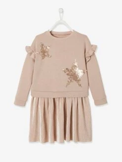 Robe De Fête Bi-matière Fille étoiles En Sequins Fille -Cyrillus || PETIT BATEAU || MINNIE Soldes Boutique robe de fete bi matiere fille etoiles en sequins fille 5