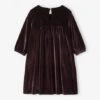 Robe De Fête En Panne De Velours Irisé. -Cyrillus || PETIT BATEAU || MINNIE Soldes Boutique robe de fete en panne de velours irise