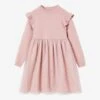 Robe De Fête En Tricot Et Tulle Fille -Cyrillus || PETIT BATEAU || MINNIE Soldes Boutique robe de fete en tricot et tulle fille