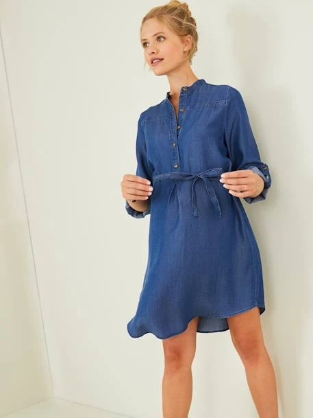 Robe De Grossesse Et Allaitement En Denim Léger 4 Robe De Grossesse Et Allaitement En Denim Léger – Image 2
