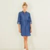 Robe De Grossesse Et Allaitement En Denim Léger -Cyrillus || PETIT BATEAU || MINNIE Soldes Boutique robe de grossesse et allaitement en denim leger