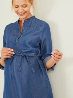 Robe De Grossesse Et Allaitement En Denim Léger 11 Robe De Grossesse Et Allaitement En Denim Léger -Cyrillus || PETIT BATEAU || MINNIE Soldes Boutique robe de grossesse et allaitement en denim leger 2