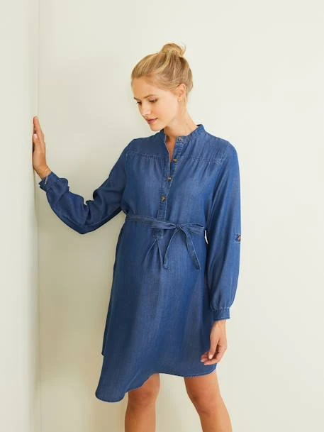 Robe De Grossesse Et Allaitement En Denim Léger 7 Robe De Grossesse Et Allaitement En Denim Léger – Image 5
