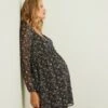 Robe De Maternité En Crêpe Imprimé -Cyrillus || PETIT BATEAU || MINNIE Soldes Boutique robe de maternite en crepe imprime