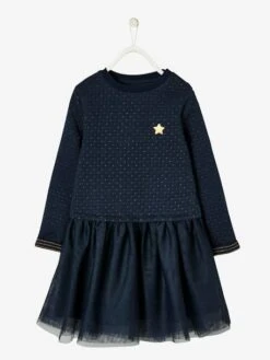 Robe De Noël Fille Bi-matière -Cyrillus || PETIT BATEAU || MINNIE Soldes Boutique robe de noel fille bi matiere 1