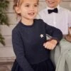 Robe De Noël Fille Bi-matière -Cyrillus || PETIT BATEAU || MINNIE Soldes Boutique robe de noel fille bi matiere