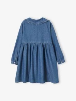 Robe Denim Col Claudine Fille -Cyrillus || PETIT BATEAU || MINNIE Soldes Boutique robe denim col claudine fille 1