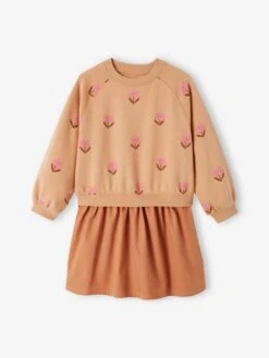 Robe Effet 2 En 1 Fleurs Pop Fille Bi-matière -Cyrillus || PETIT BATEAU || MINNIE Soldes Boutique robe effet 2 en 1 fleurs pop fille bi matiere 2