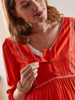 Robe En Crêpe Uni Grossesse Et Allaitement 15 Robe En Crêpe Uni Grossesse Et Allaitement -Cyrillus || PETIT BATEAU || MINNIE Soldes Boutique robe en crepe uni grossesse et allaitement 4