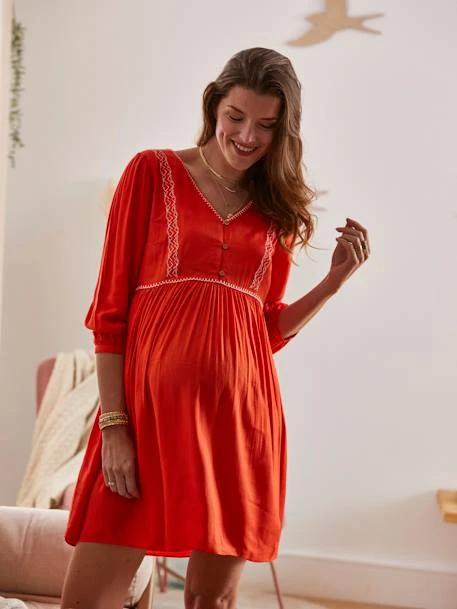 Robe En Crêpe Uni Grossesse Et Allaitement 9 Robe En Crêpe Uni Grossesse Et Allaitement – Image 7