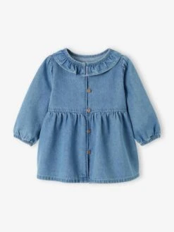 Robe En Denim Bébé Col Volanté -Cyrillus || PETIT BATEAU || MINNIE Soldes Boutique robe en denim bebe col volante 2