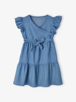 Robe En Denim Léger Effet Portefeuille Fille 12 Robe En Denim Léger Effet Portefeuille Fille -Cyrillus || PETIT BATEAU || MINNIE Soldes Boutique robe en denim leger effet portefeuille fille 4