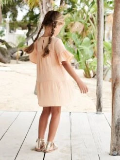 Robe En Gaze De Coton Fille -Cyrillus || PETIT BATEAU || MINNIE Soldes Boutique robe en gaze de coton fille 2