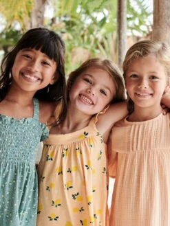 Robe En Gaze De Coton Fille -Cyrillus || PETIT BATEAU || MINNIE Soldes Boutique robe en gaze de coton fille 7