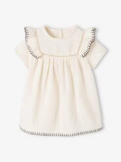 Robe En Gaze De Coton Naissance -Cyrillus || PETIT BATEAU || MINNIE Soldes Boutique robe en gaze de coton naissance 2