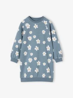 Robe En Molleton Fleurs Pop Fille -Cyrillus || PETIT BATEAU || MINNIE Soldes Boutique robe en molleton fleurs pop fille 3