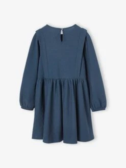 Robe En Tissu Reliéfé Fille Manches Longues -Cyrillus || PETIT BATEAU || MINNIE Soldes Boutique robe en tissu reliefe fille manches longues 4