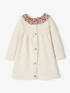 Robe En Tricot Bébé Col En Tissu Fleuri
