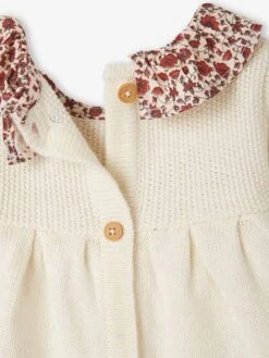 Robe En Tricot Bébé Col En Tissu Fleuri -Cyrillus || PETIT BATEAU || MINNIE Soldes Boutique robe en tricot bebe col en tissu fleuri 7