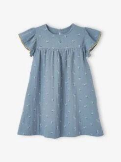 Robe Fille En Gaze De Coton Imprimée Manches Papillon -Cyrillus || PETIT BATEAU || MINNIE Soldes Boutique robe fille en gaze de coton imprimee manches papillon 2