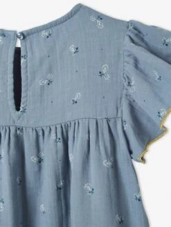 Robe Fille En Gaze De Coton Imprimée Manches Papillon -Cyrillus || PETIT BATEAU || MINNIE Soldes Boutique robe fille en gaze de coton imprimee manches papillon 4