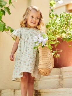 Robe Fille En Gaze De Coton Imprimée Manches Papillon -Cyrillus || PETIT BATEAU || MINNIE Soldes Boutique robe fille en gaze de coton imprimee manches papillon 6