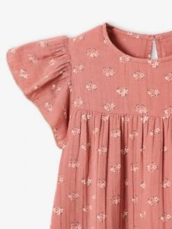 Robe Fille En Gaze De Coton Imprimée Manches Papillon -Cyrillus || PETIT BATEAU || MINNIE Soldes Boutique robe fille en gaze de coton imprimee manches papillon 7