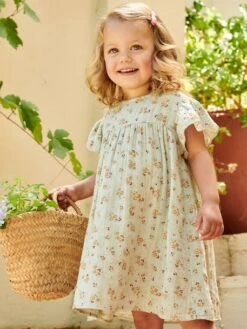 Robe Fille En Gaze De Coton Imprimée Manches Papillon -Cyrillus || PETIT BATEAU || MINNIE Soldes Boutique robe fille en gaze de coton imprimee manches papillon 8
