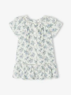 Robe Fleurie De Cérémonie Bébé En Gaze De Coton -Cyrillus || PETIT BATEAU || MINNIE Soldes Boutique robe fleurie de ceremonie bebe en gaze de coton 4