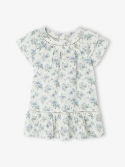 Robe Fleurie De Cérémonie Bébé En Gaze De Coton -Cyrillus || PETIT BATEAU || MINNIE Soldes Boutique robe fleurie de ceremonie bebe en gaze de coton 6